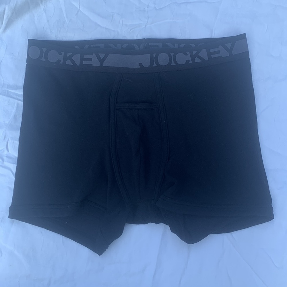 JOCKEY SPORT COTTON MEN'S BOXER BRIEFS BLACK SIZE M (32/34) - Picture 3 of 8